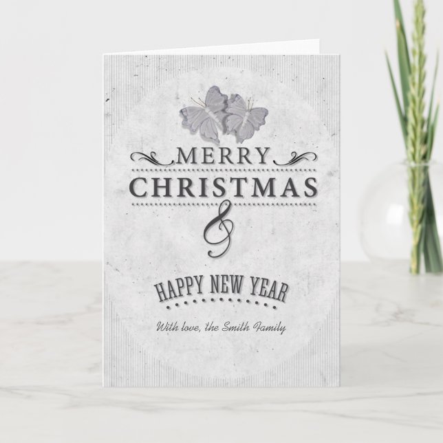 Merry Christmas and Happy New Year Holiday Card (Front)