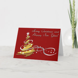 merry christmas and happy new year holiday card