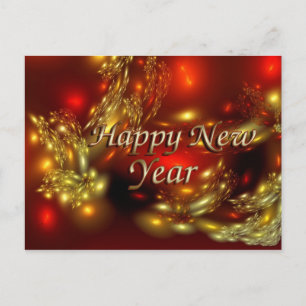 merry christmas and happy new year holiday postcard