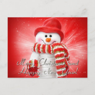 merry christmas and happy new year holiday postcard