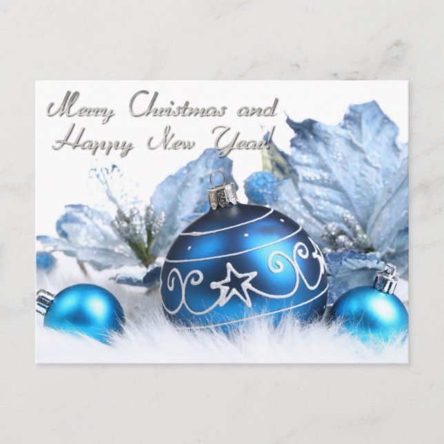 merry christmas and happy new year holiday postcard (Front)