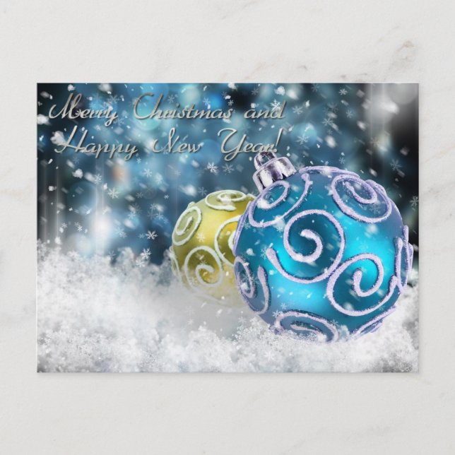 merry christmas and happy new year holiday postcard (Front)