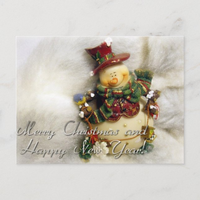 merry christmas and happy new year holiday postcard (Front)