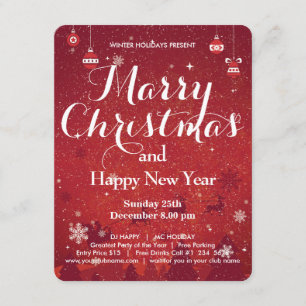Merry Christmas And Happy New Year Invitation