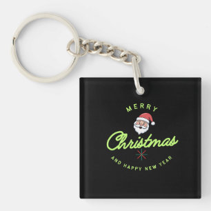 Merry Christmas and Happy New Year Key Ring