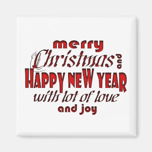 Merry Christmas and Happy New Year Magnet
