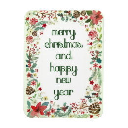 Merry Christmas and Happy New Year Magnet
