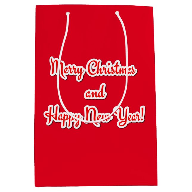 Merry Christmas  and Happy New Year Medium Gift Bag (Front)
