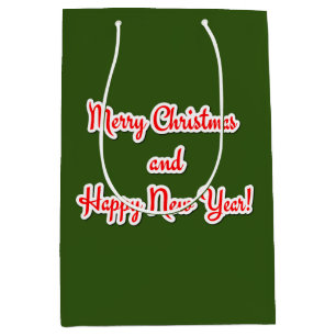 Merry Christmas  and Happy New Year Medium Gift Bag