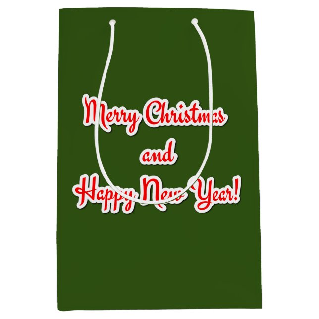 Merry Christmas  and Happy New Year Medium Gift Bag (Front)