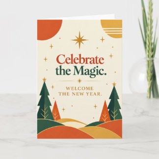 Merry Christmas and Happy New Year Modern  Card