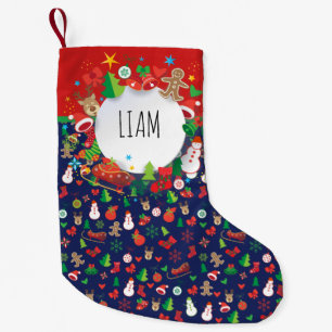 Merry Christmas and Happy New Year! Monogram XMAS Small Christmas Stocking