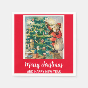 Merry christmas and happy new year napkin
