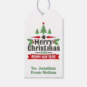 Merry Christmas and Happy New Year /Personalised Gift Tags