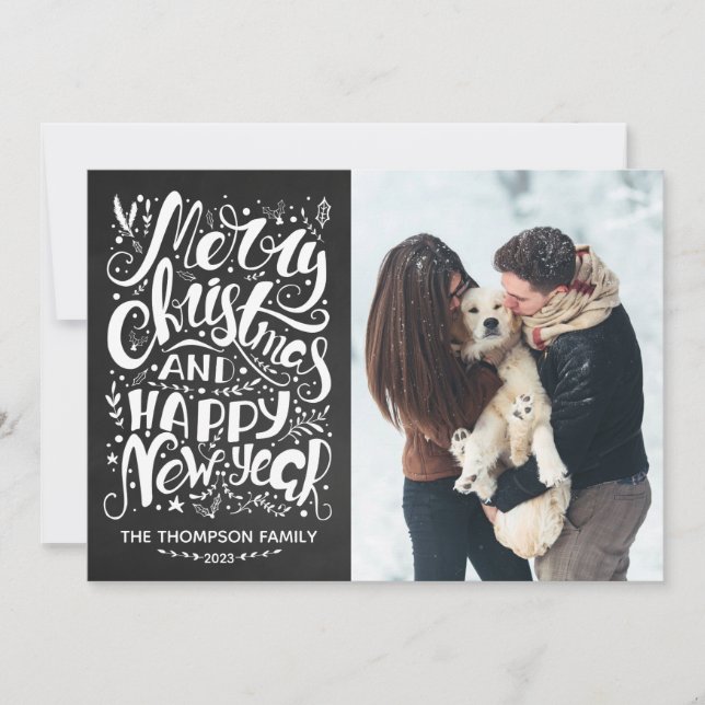 Merry Christmas and Happy New Year Photo Card (Front)