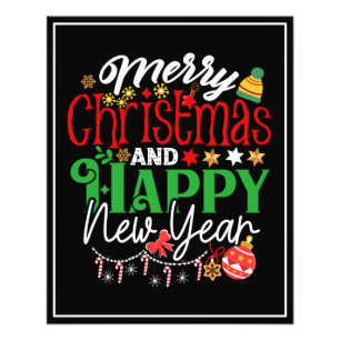 Merry Christmas And Happy New Year Photo Print