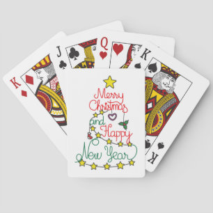 Merry Christmas and Happy New Year Playing Cards