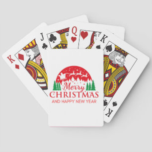 Merry Christmas And Happy New Year  Playing Cards