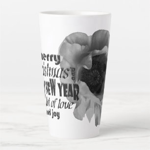 Merry Christmas And Happy New Year Poppy Font Art Latte Mug
