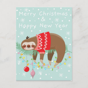 Merry Christmas and Happy New Year Postcard