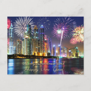 Merry Christmas and Happy New Year Postcard