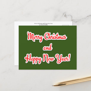 Merry Christmas and Happy New Year Postcard