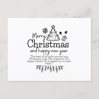 Merry Christmas and happy New Year Postcard