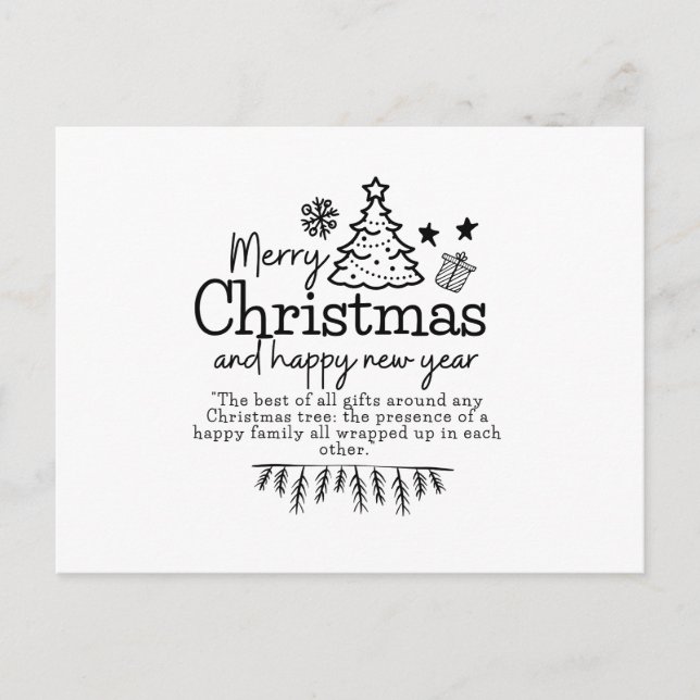 Merry Christmas and happy New Year Postcard (Front)