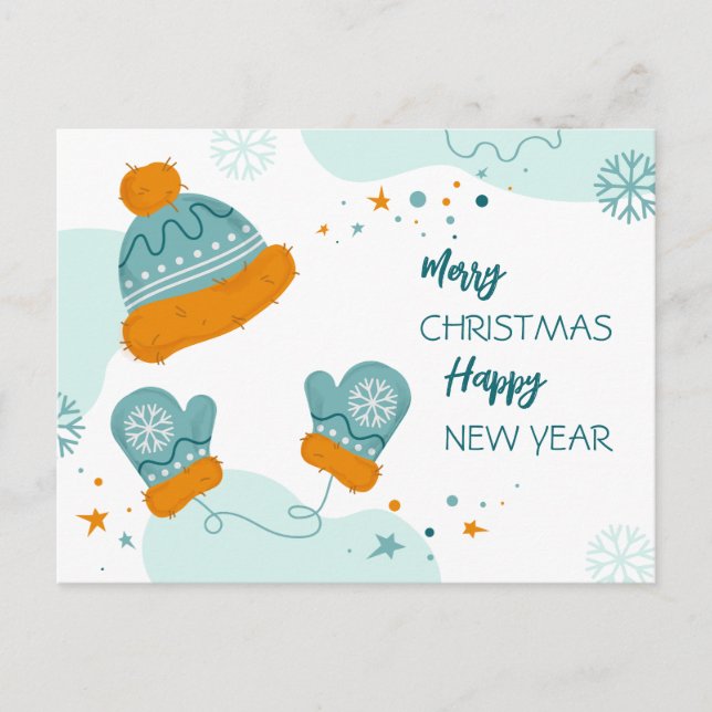 Merry Christmas and Happy New Year Postcard (Front)