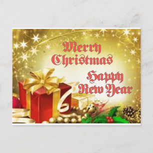 Merry Christmas and Happy New Year Postcard