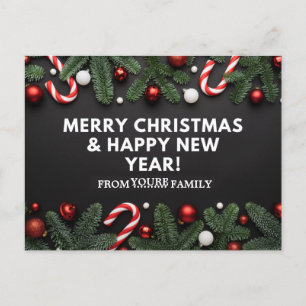 Merry Christmas and Happy New Year Postcard