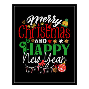 Merry Christmas And Happy New Year Poster