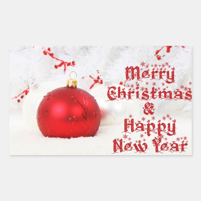 merry Christmas and happy new year Rectangular Sticker (Front)