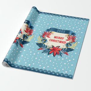 Merry Christmas and Happy New Year! Red Bird Wrapping Paper