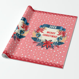 Merry Christmas and Happy New Year! Red Bird Wrapping Paper