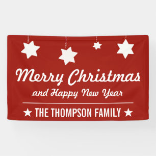 Merry Christmas and Happy New Year   Red Holiday Banner