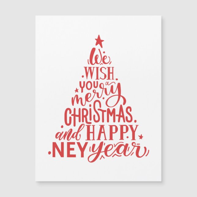 Merry Christmas and Happy New Year. Red lettering  (Front)