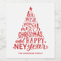 Merry Christmas and Happy New Year. Red lettering