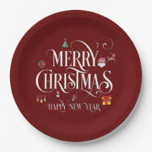 Merry Christmas And Happy New Year red