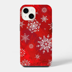 merry christmas and happy new year red snowflake iPhone 14 case