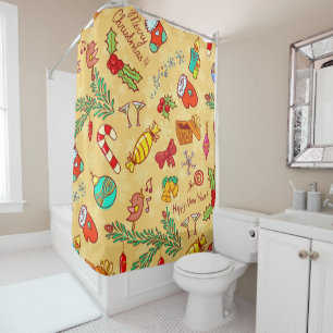Merry Christmas And Happy New Year Shower Curtain