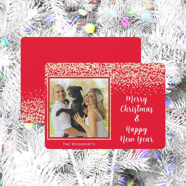 Merry Christmas And Happy New Year Single Photo Holiday Card (Merry Christmas And Happy New Year Single Photo Holiday Card)