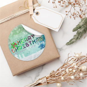 Merry Christmas and Happy New Year Sticker