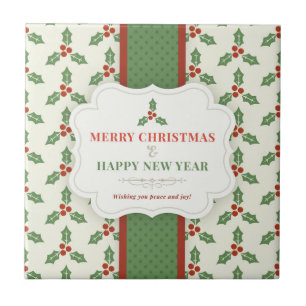 Merry Christmas and Happy New Year Tile