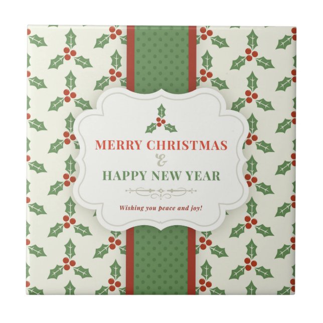 Merry Christmas and Happy New Year Tile (Front)