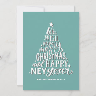 Merry Christmas and Happy New Year Typography Holiday Card