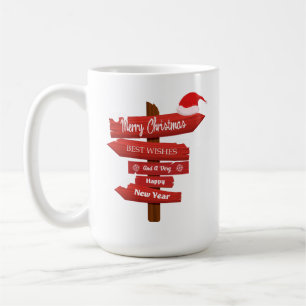 Merry Christmas and Happy New Year Wooden Arrows Coffee Mug