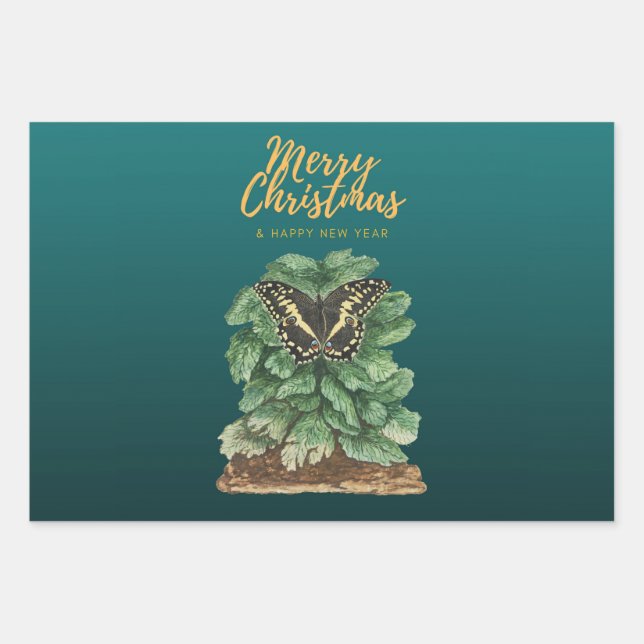 Merry Christmas and Happy New Year     Wrapping Paper Sheet (Front)