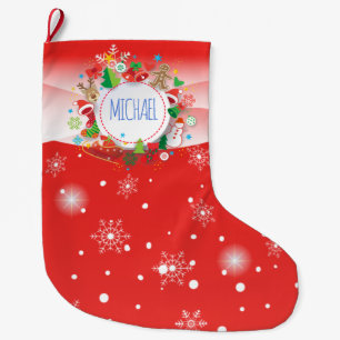 Merry Christmas and Happy New Year! XMAS Large Christmas Stocking
