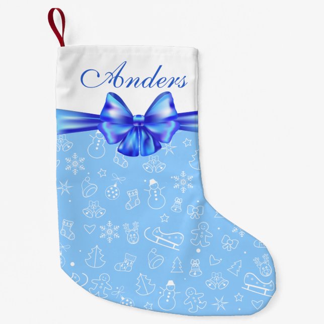 Merry Christmas and Happy New Year! XMAS Small Christmas Stocking (Front)